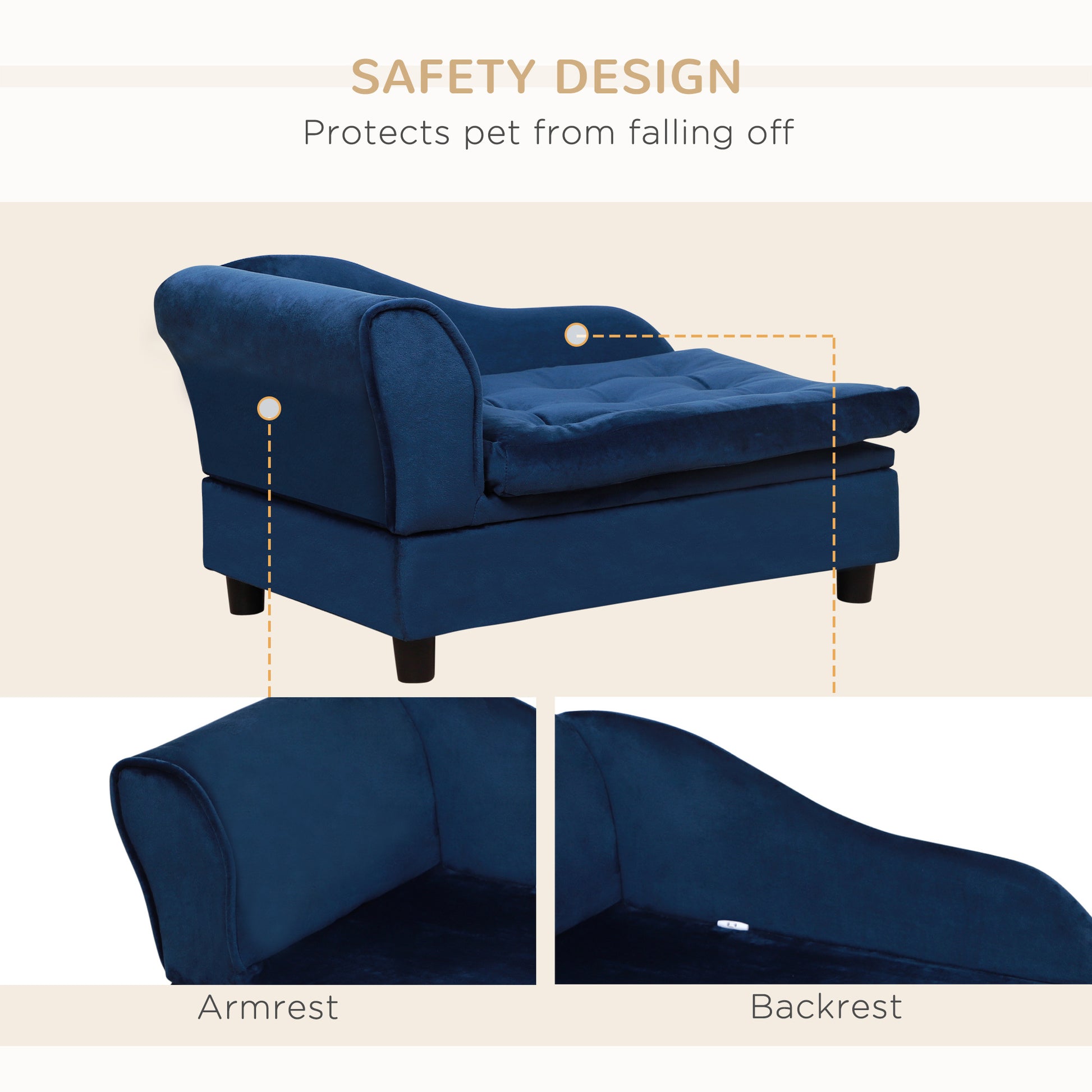 Crystal Luxury Small Dog Bed With Hidden Storage
