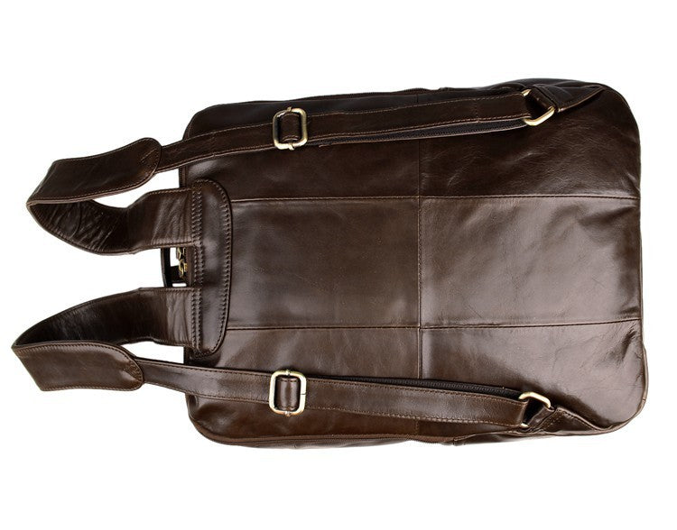 Crystal Top layer leather computer backpack
