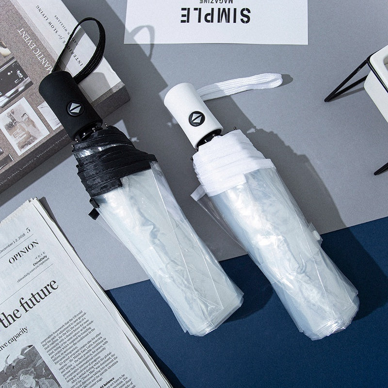 Transparent female folding umbrella