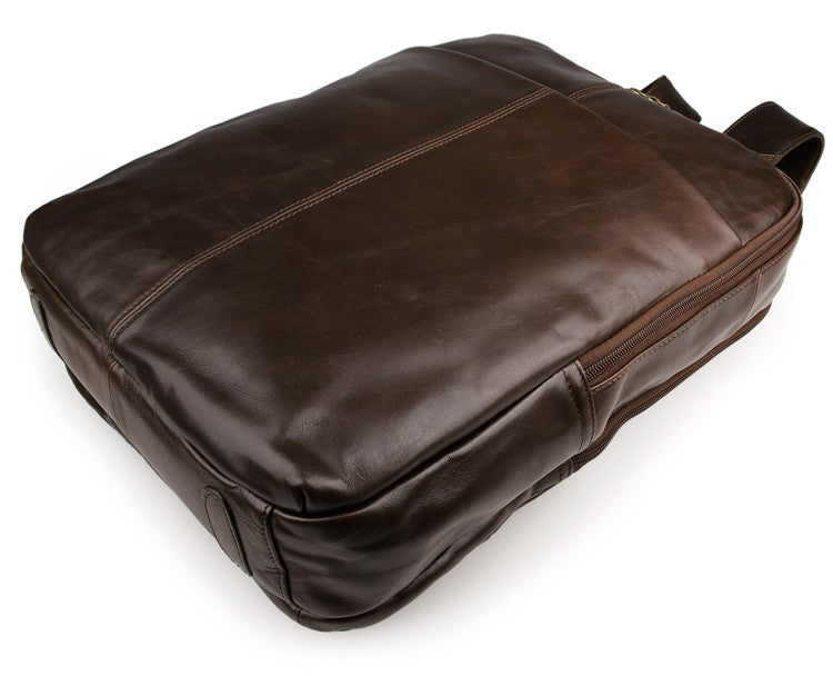 Crystal Top layer leather computer backpack