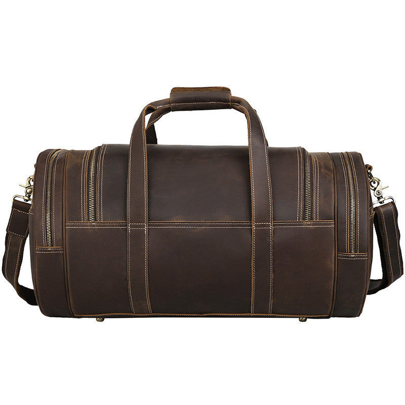 Crystal Crazy Horse Leather Travel Bag Portable