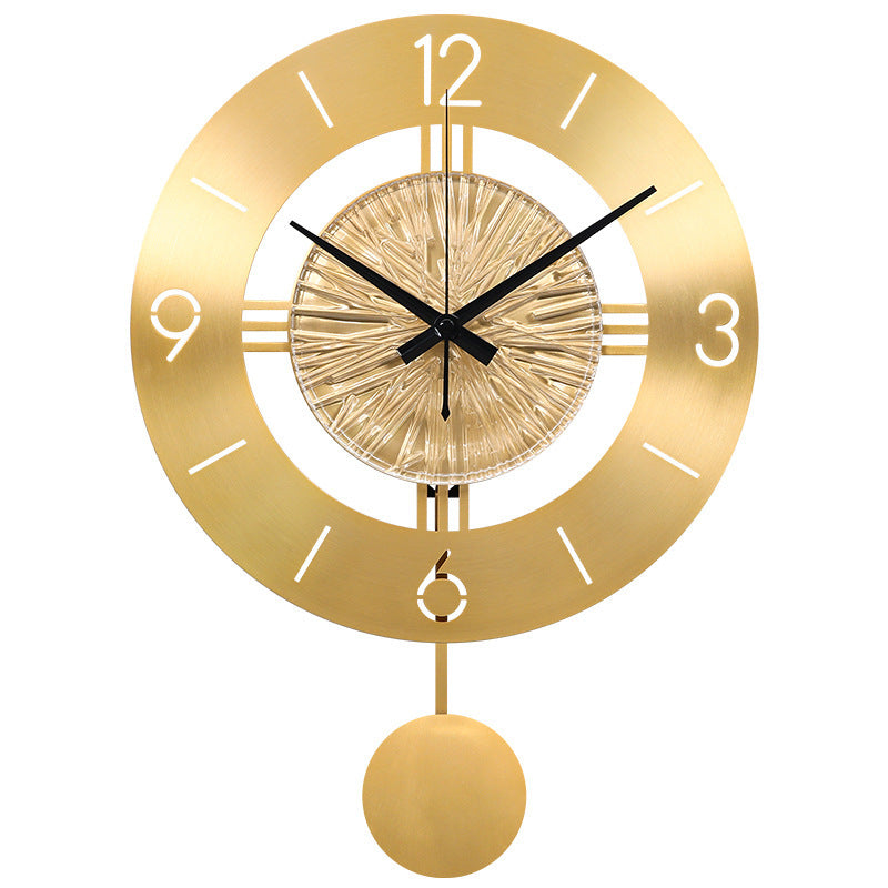 Crystal Clock With Elegant Pendulum