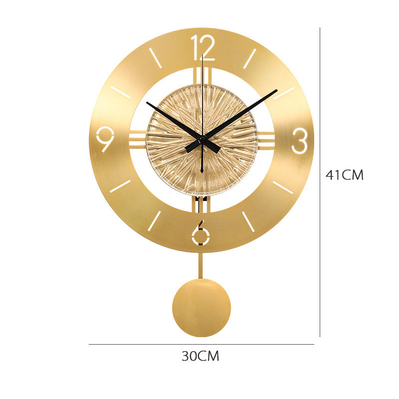 Crystal Clock With Elegant Pendulum