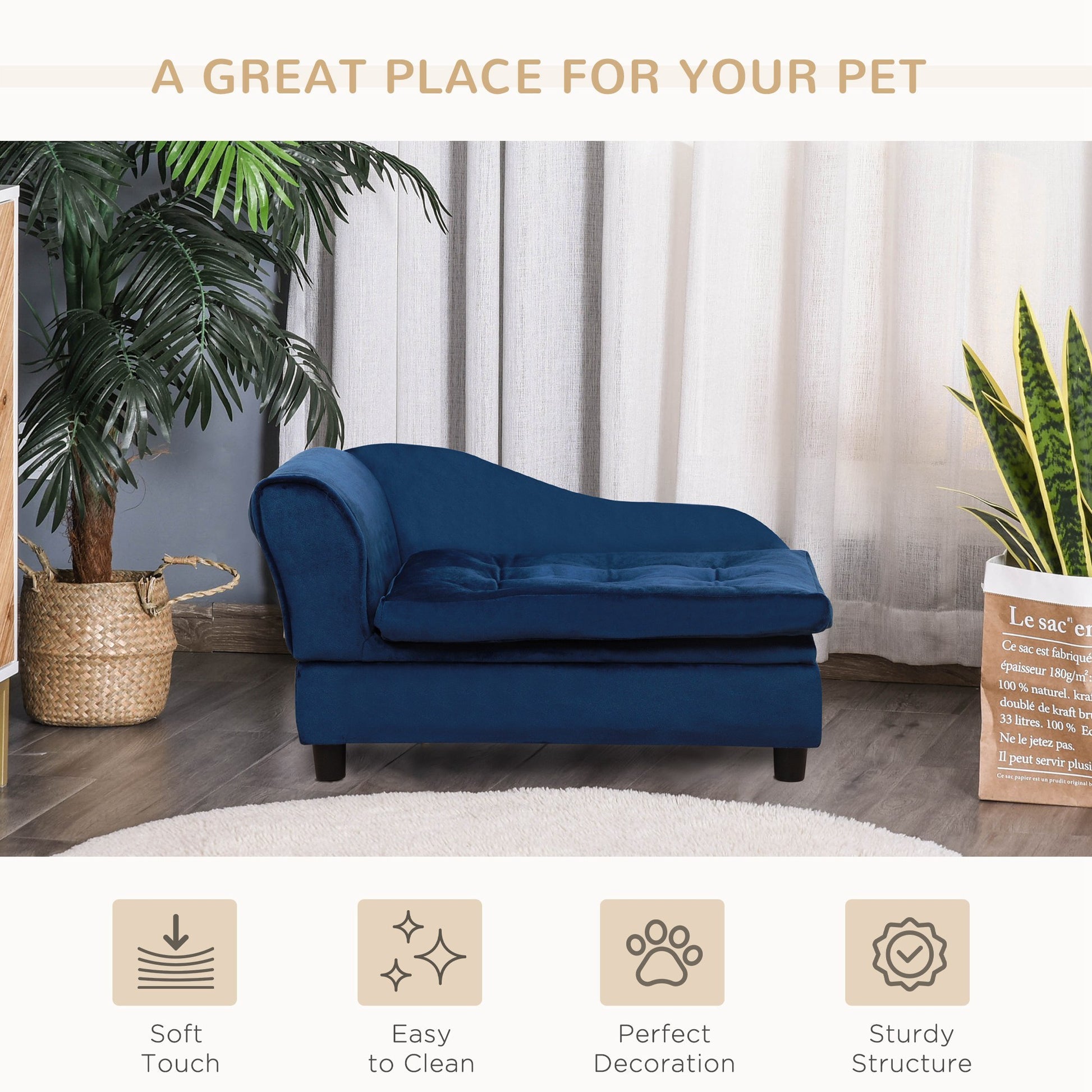 Crystal Luxury Small Dog Bed With Hidden Storage
