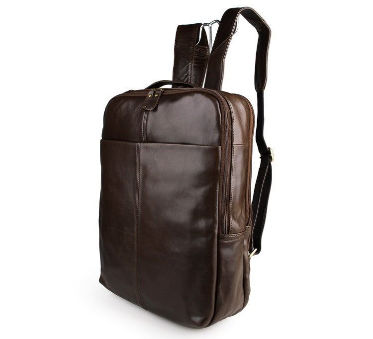 Crystal Top layer leather computer backpack