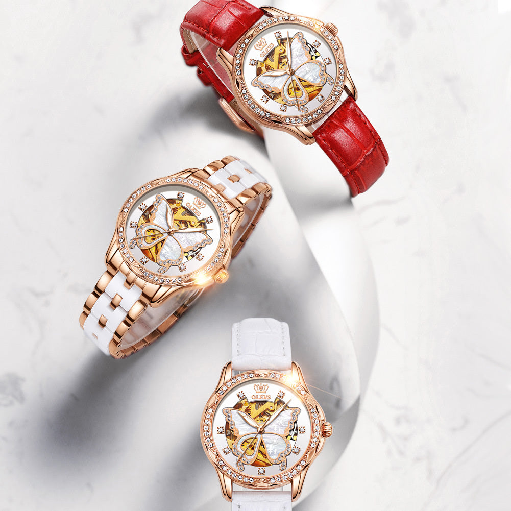 Crystal Mechanical Watch Gift Box Set