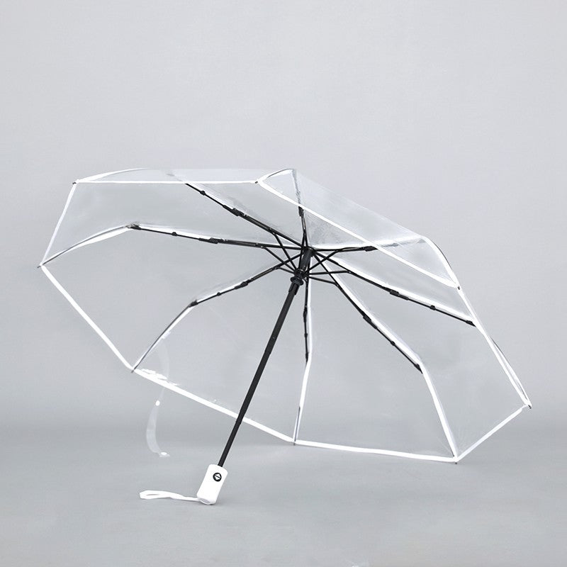 Transparent female folding umbrella