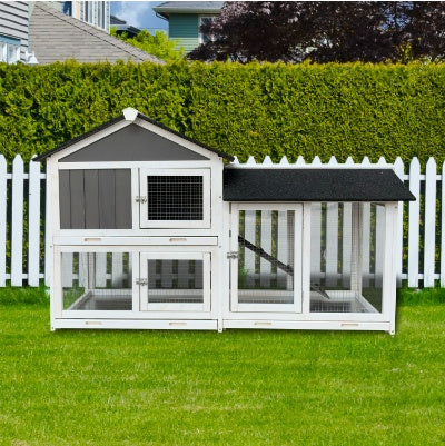 Crystal  Outdoor Rabbit Hutch With Walking Cage
