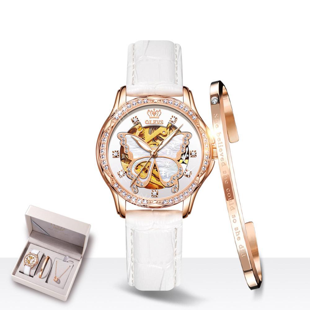 Crystal Mechanical Watch Gift Box Set