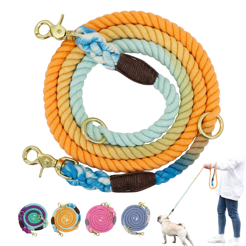 Crystal Gradient Color Dog Collars Accessories Leashes Rope