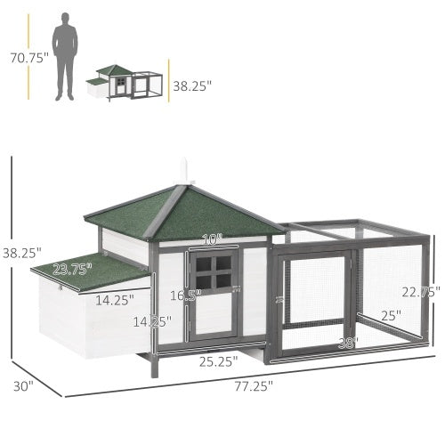 Crystal Wooden Chicken Coop With Nesting Boxes