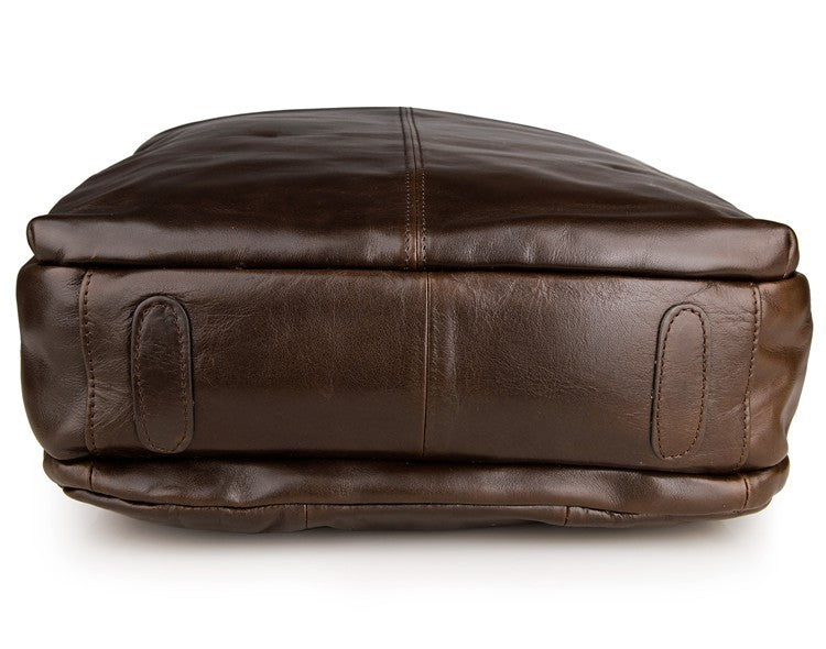 Crystal Top layer leather computer backpack