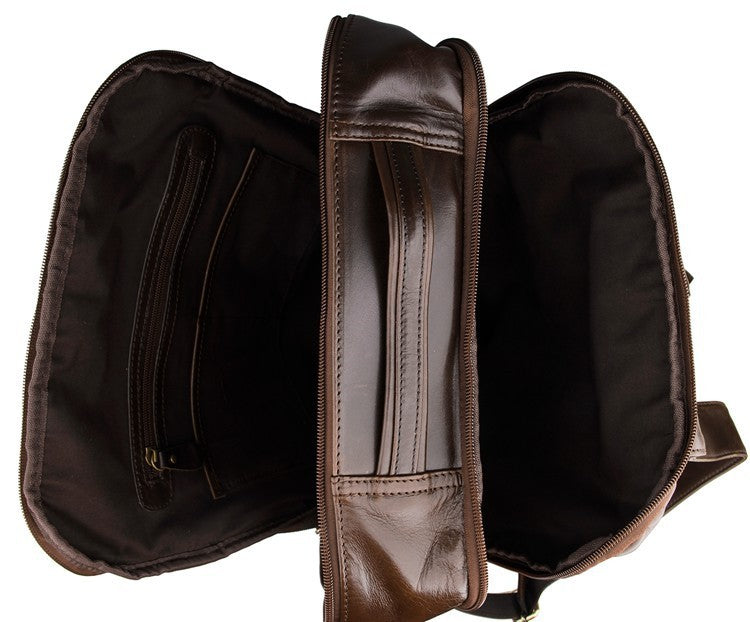 Crystal Top layer leather computer backpack