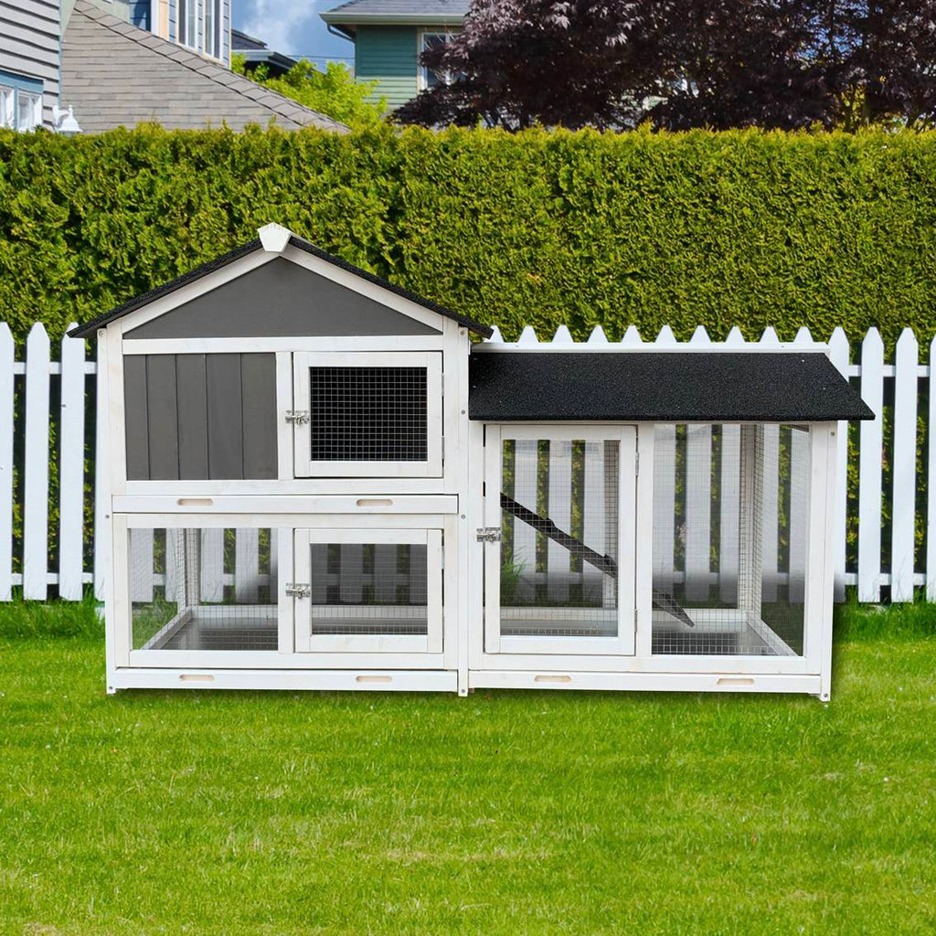 Crystal  Outdoor Rabbit Hutch With Running Cage