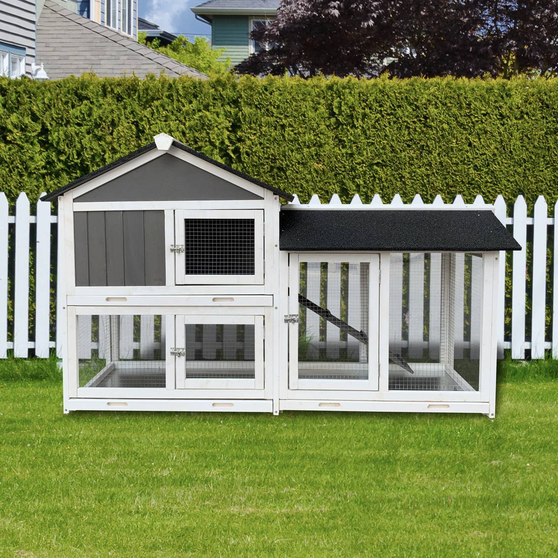 Crystal  Outdoor Rabbit Hutch With Running Cage