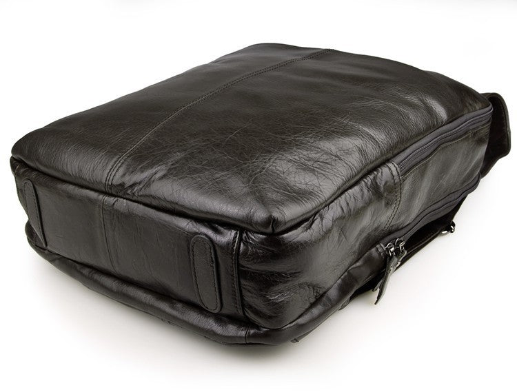 Crystal Top layer leather computer backpack