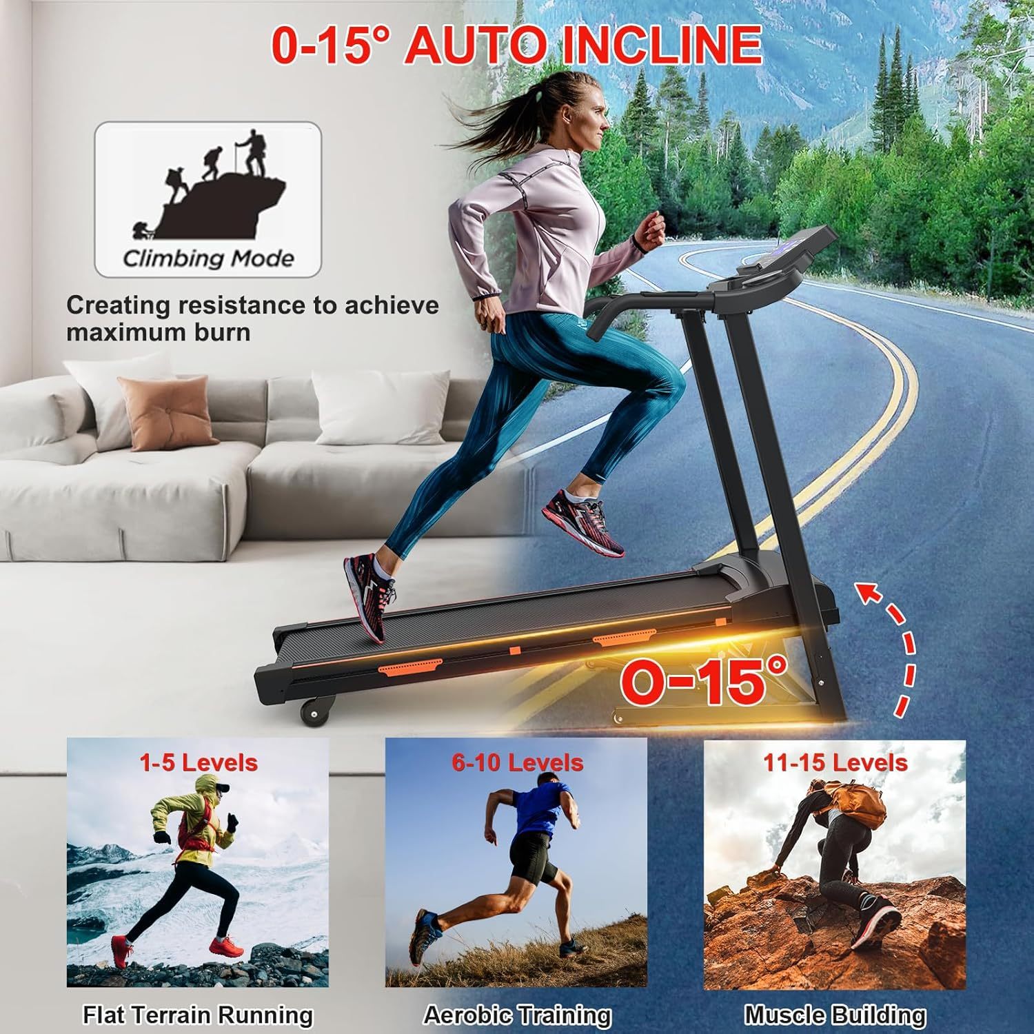 Crystal  Automatic Tilt Treadmill