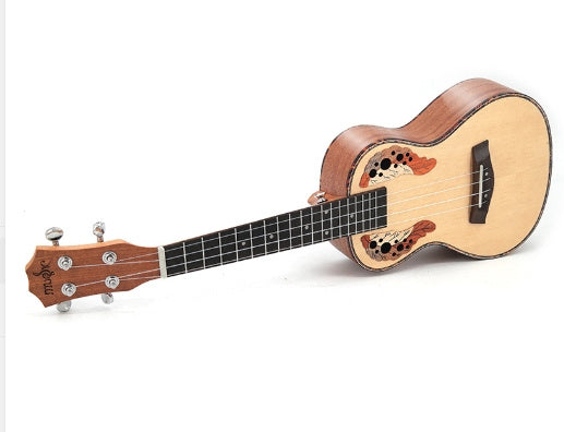 Crystal  Spruce Grape Hole Ukulele