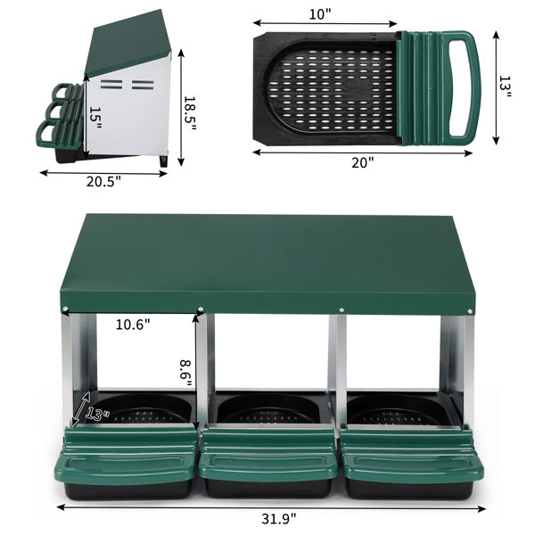 Crystal 3-compartment Chicken Feeding Trough