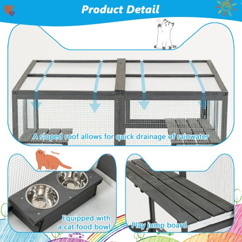 Crystal  Cat Cage Playpen With 2 Jumping Platforms