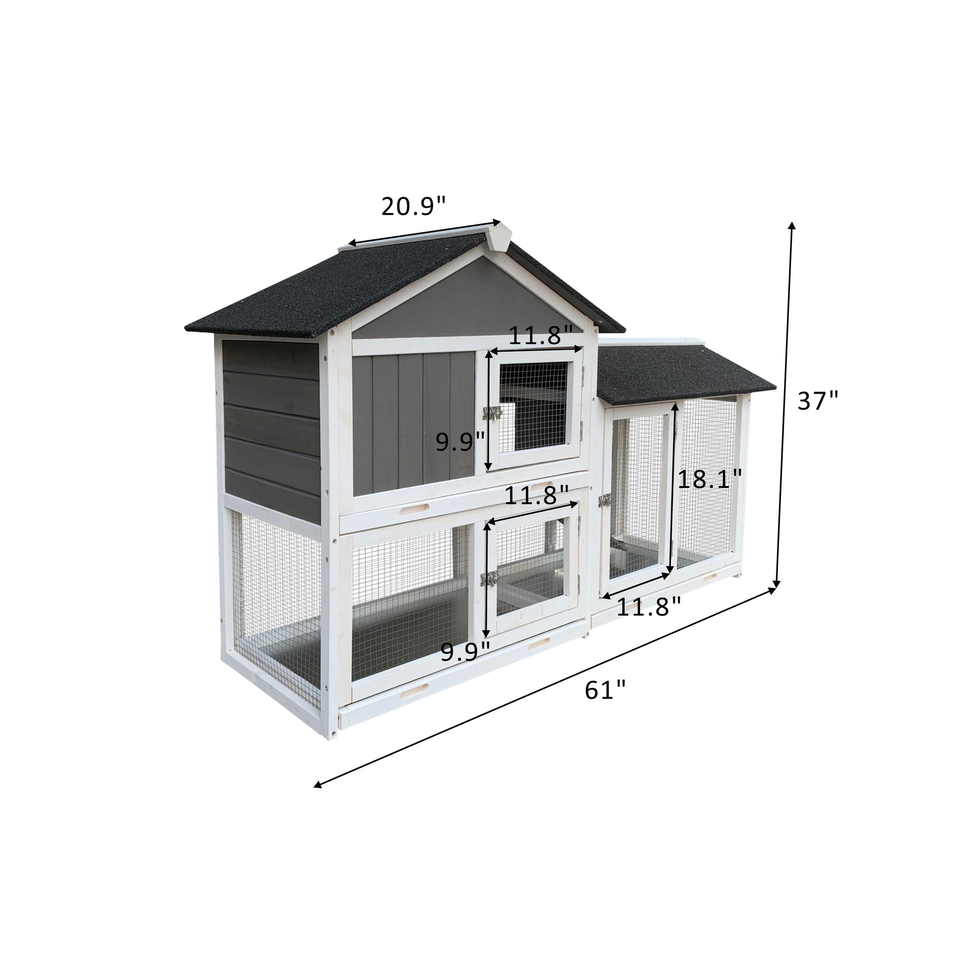 Crystal  Outdoor Rabbit Hutch With Walking Cage