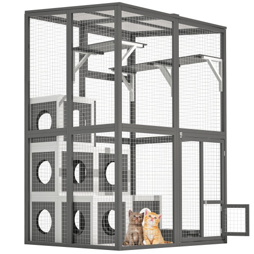 Crystal  Cat Cage Playpen With 2 Jumping Platforms