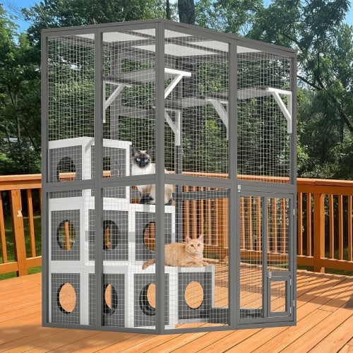 Crystal  Cat Cage Playpen With 2 Jumping Platforms
