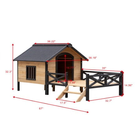 Crystal  Cabin House Style Wooden Dog Kennel