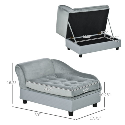 Crystal Luxury Small Dog Bed With Hidden Storage