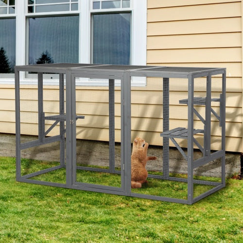 Crystal  Cat Cage With Waterproof Roof