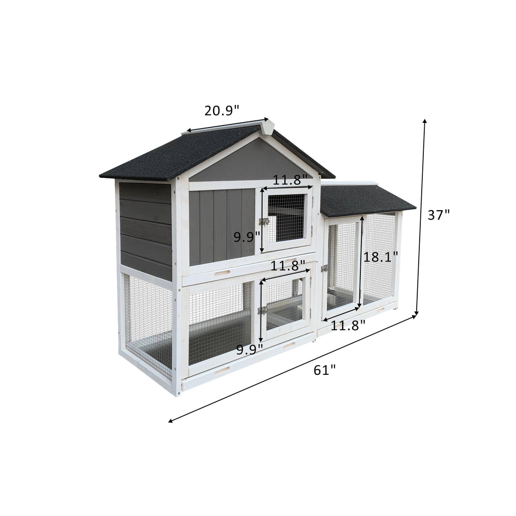Crystal  Outdoor Rabbit Hutch With Running Cage
