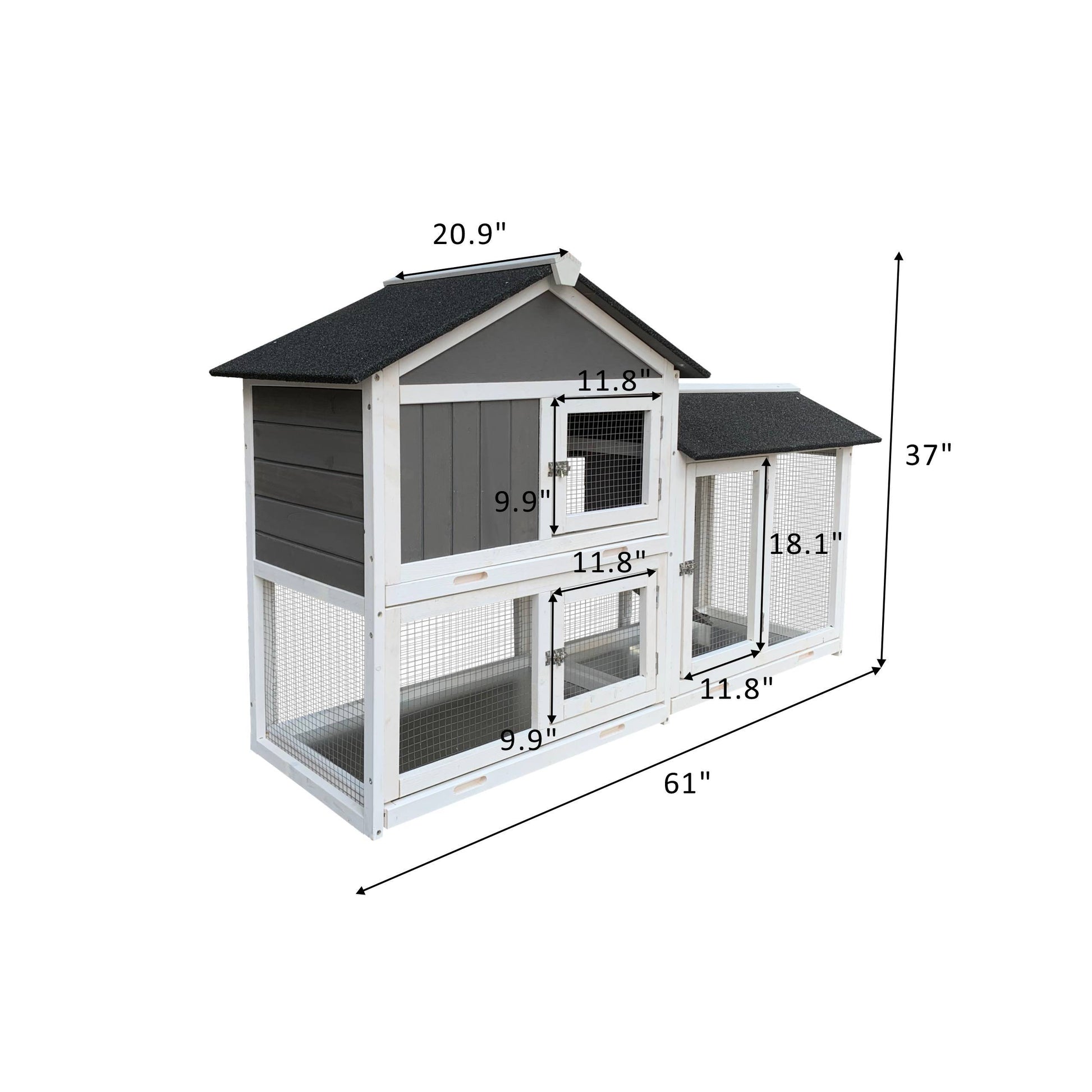 Crystal  Outdoor Rabbit Hutch With Running Cage
