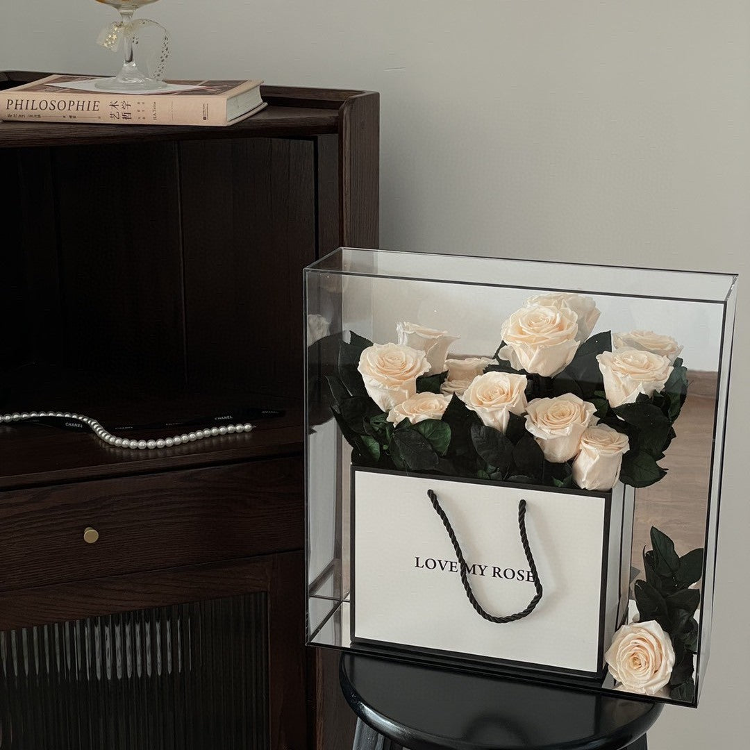 Crystal Valentine's Day Rose Eternal Flower Acrylic Gift Box