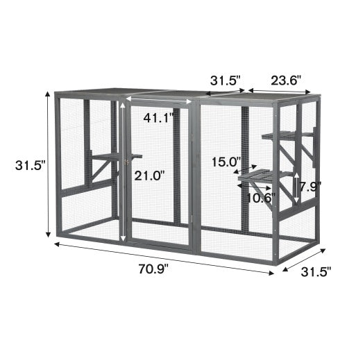 Crystal  Cat Cage With Waterproof Roof